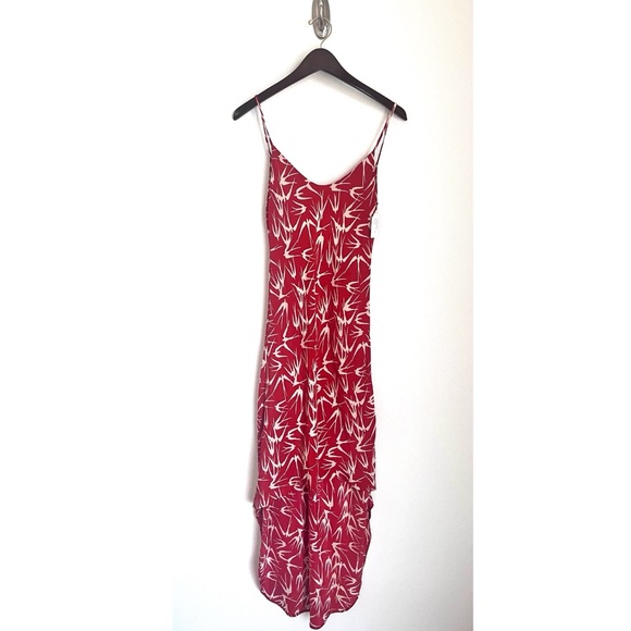 Blu Moon Dresses & Skirts - BLU MOON Red Bird Bias High Low 100% Silk Maxi Dress Brand New w/Tags Sz. Small